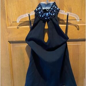 Rhinestone halter black top (my favorite things Colleen Lopez)